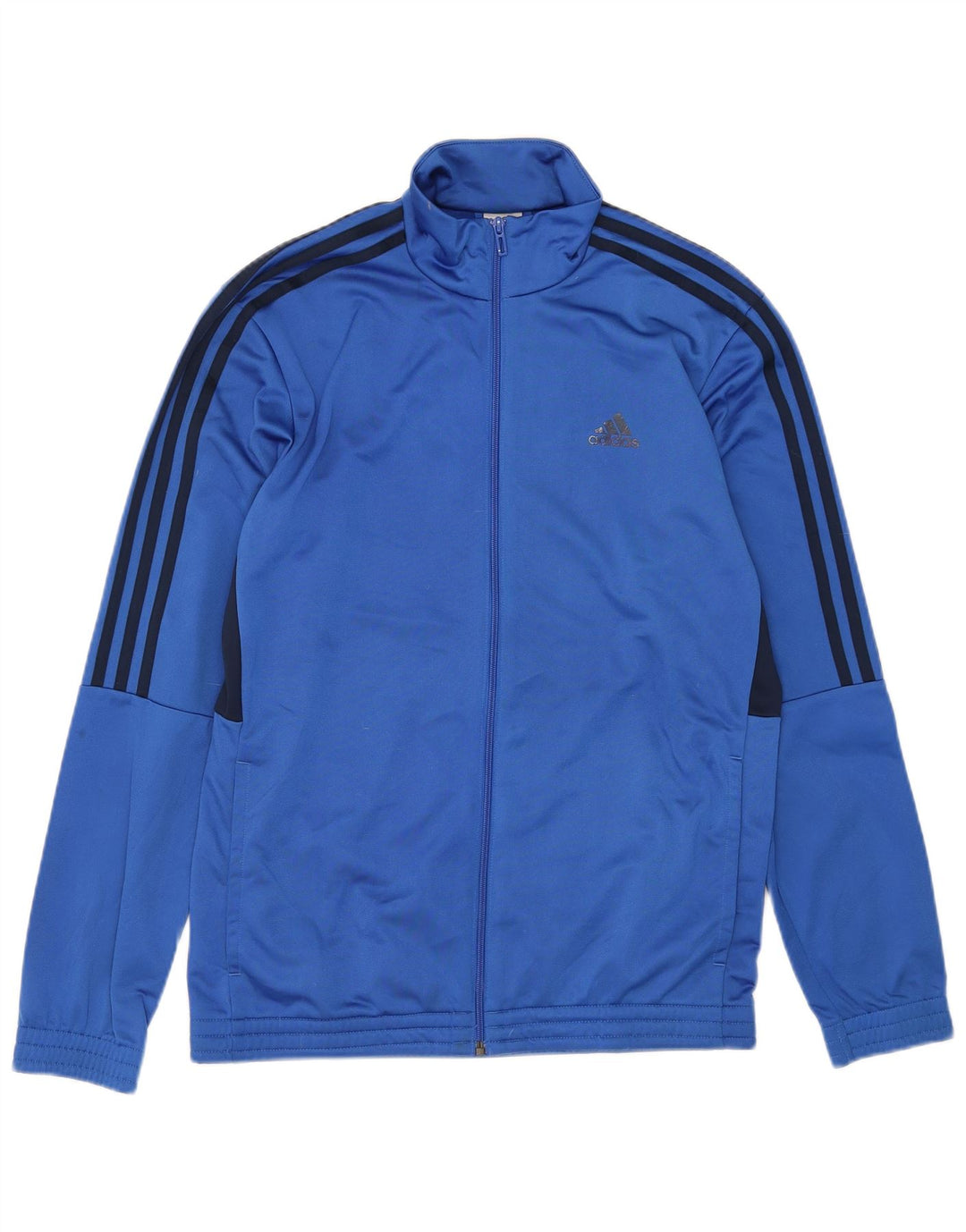 Adidas Mens Tracksuit Top Jacket UK 40/42 Medium Blue Colourblock Polyester