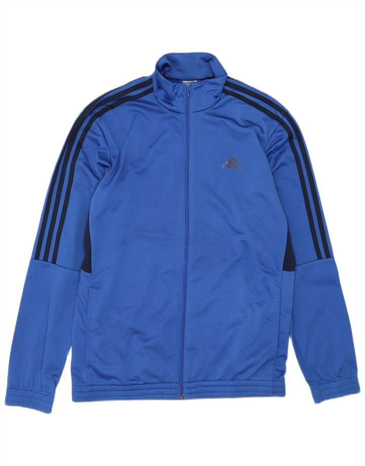 Adidas Mens Tracksuit Top Jacket UK 40/42 Medium Blue Colourblock Polyester