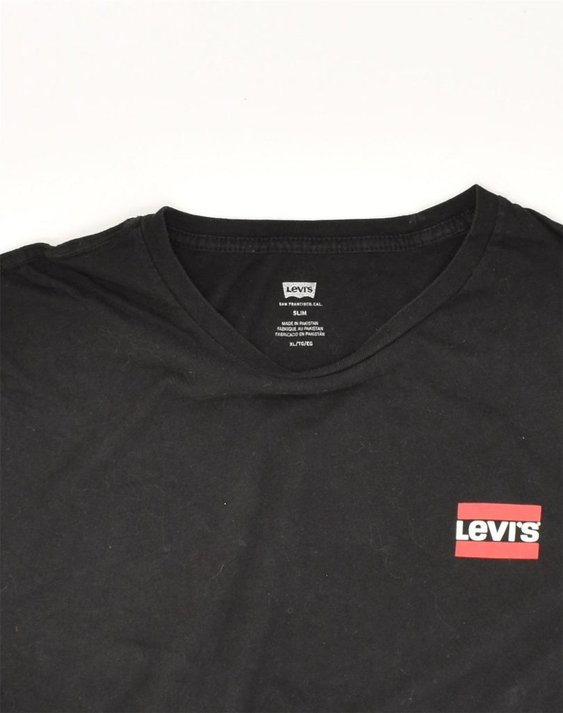 LEVI'S Mens Slim T-Shirt Top XL Black Cotton | Vintage Levi's | Thrift | Second-Hand Levi's | Used Clothing | Messina Hembry 