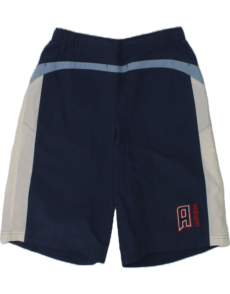 ADIDAS Boys Graphic Sport Shorts 11-12 Years Navy Blue Colourblock | Vintage Adidas | Thrift | Second-Hand Adidas | Used Clothing | Messina Hembry 