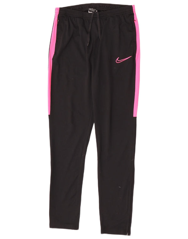Nike Womens Dri Fit Tracksuit Trousers UK 14 Medium Black Colourblock