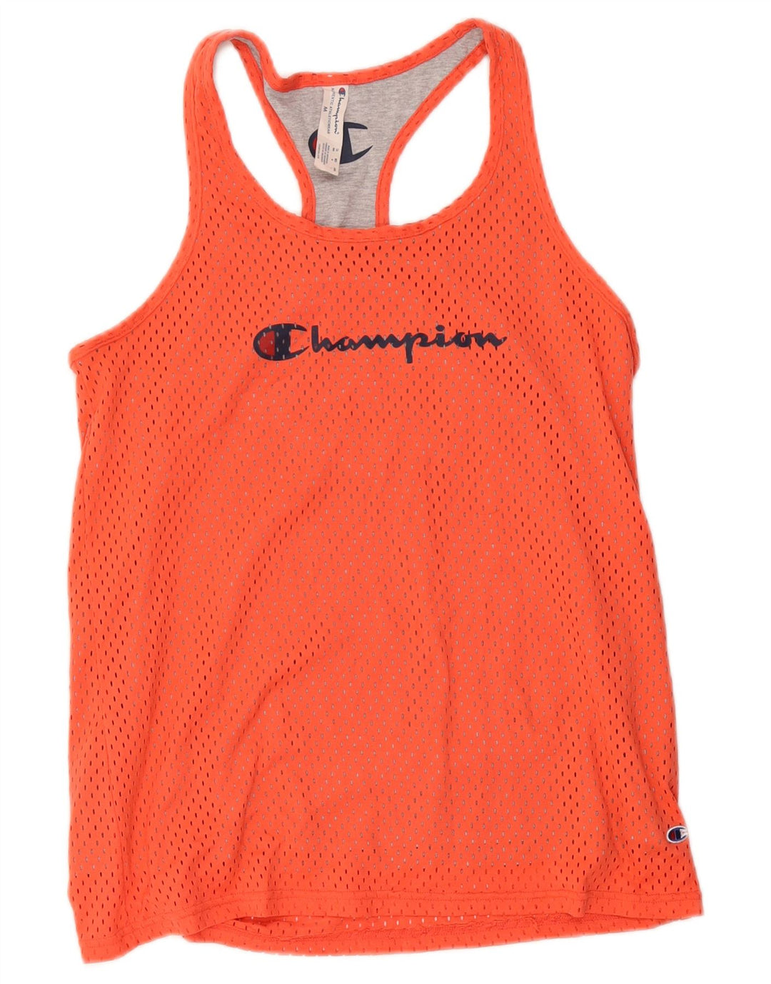 Champion Womens Athletic Fit Graphic Vest Top UK 14 Medium Orange Polyester
