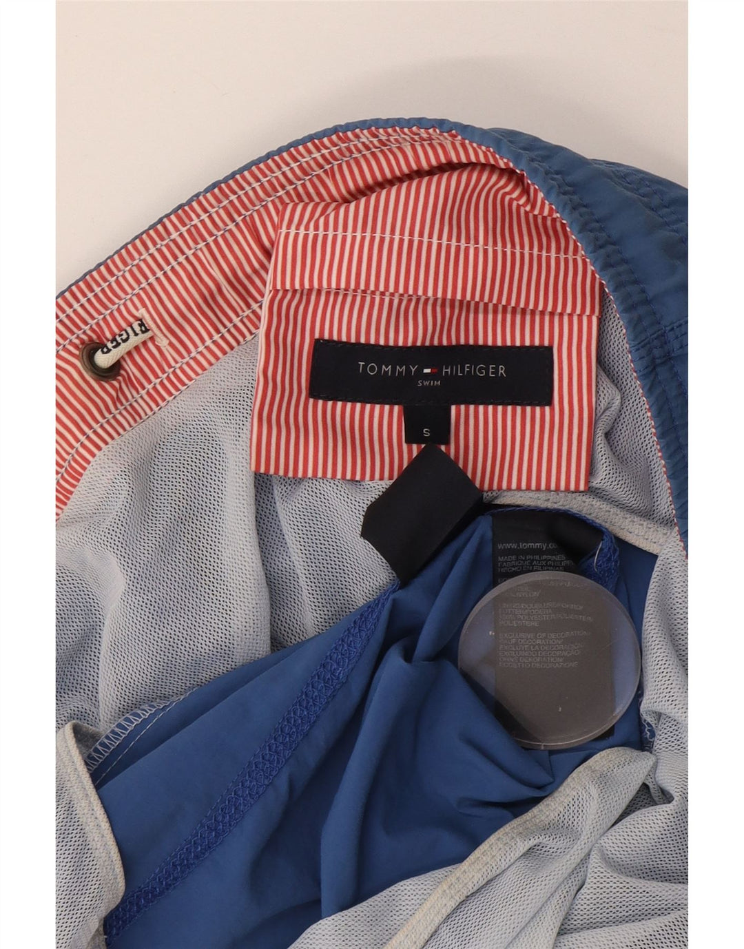 Tommy Hilfiger Mens Swimming Shorts Small Blue Nylon