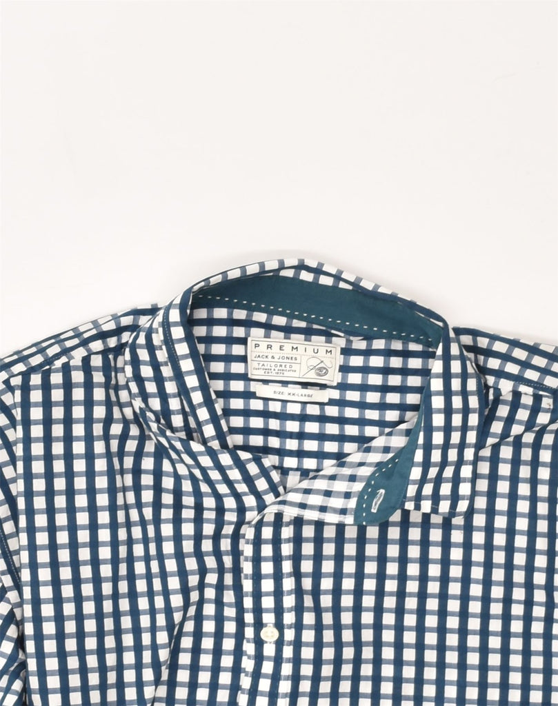 JACK & JONES Mens Shirt 2XL Blue Gingham Cotton | Vintage Jack & Jones | Thrift | Second-Hand Jack & Jones | Used Clothing | Messina Hembry 