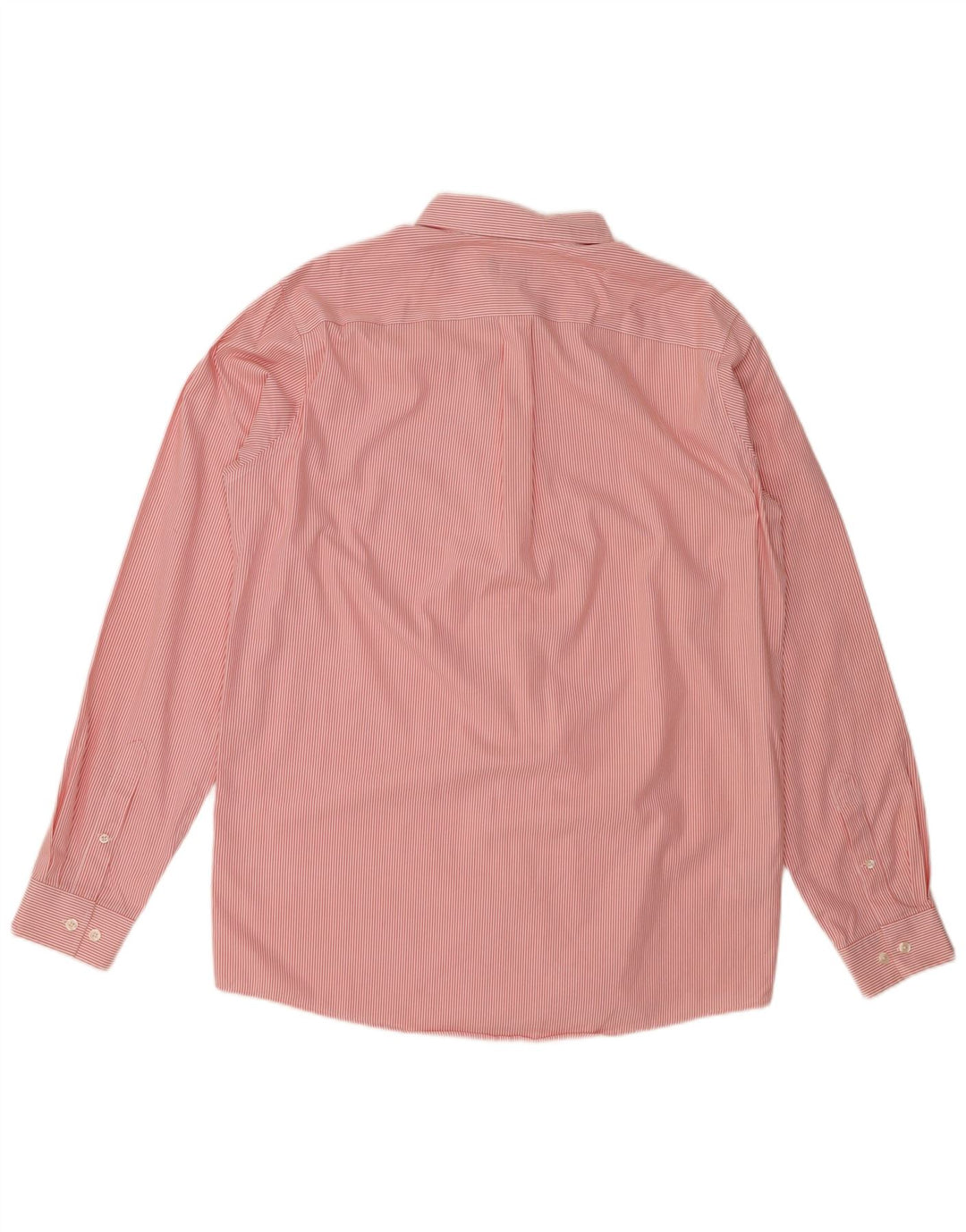 Eddie Bauer Mens Tall Relaxed Fit Shirt Large Red Pinstripe Cotton