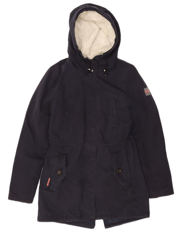 SUPERDRY Womens The Rookie Oversized Parka Jacket UK 6 XS  Navy Blue
