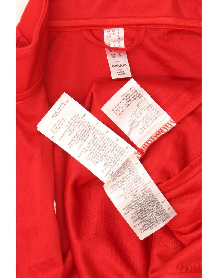 Adidas Womens Aeroready Tracksuit Top Jacket UK 8/10 Small Red Polyester