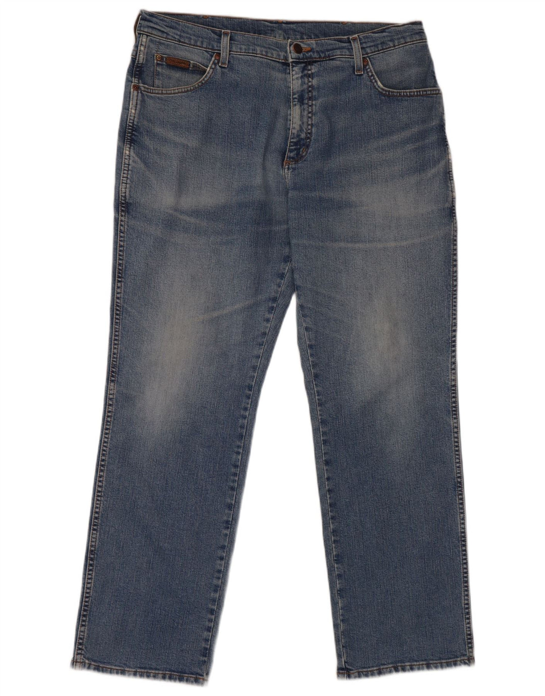 WRANGLER Mens Texas Stretch Straight Jeans W36 L30 Blue Cotton