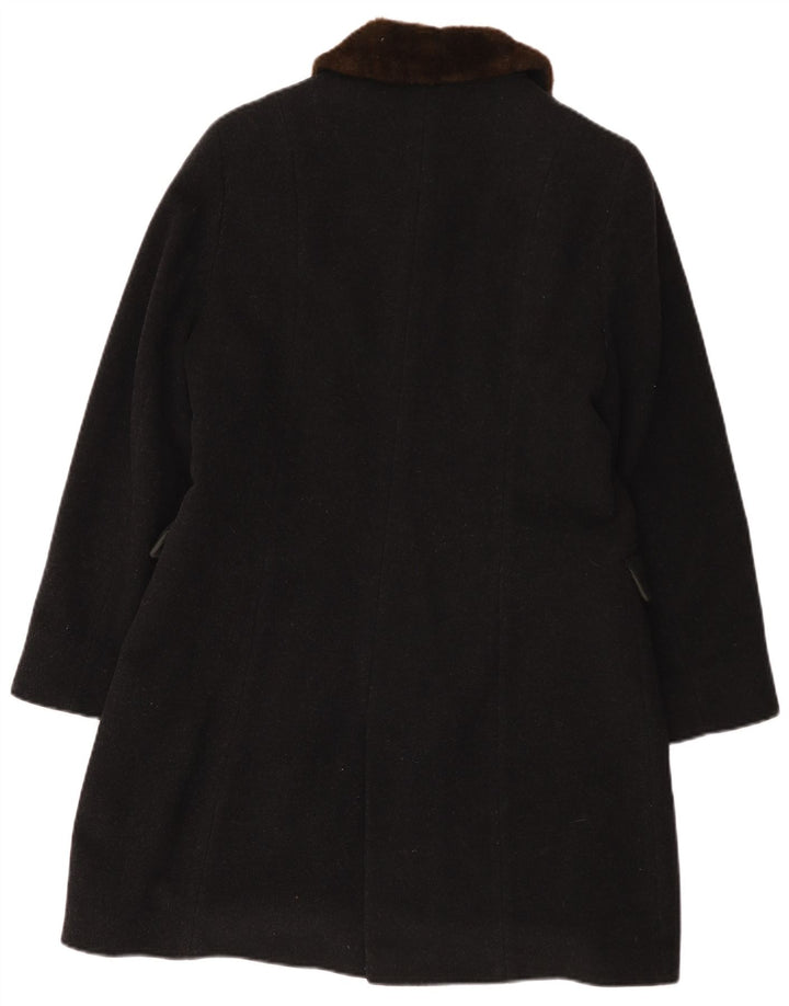 Gil Bret Womens Overcoat UK 14 Medium Black Wool