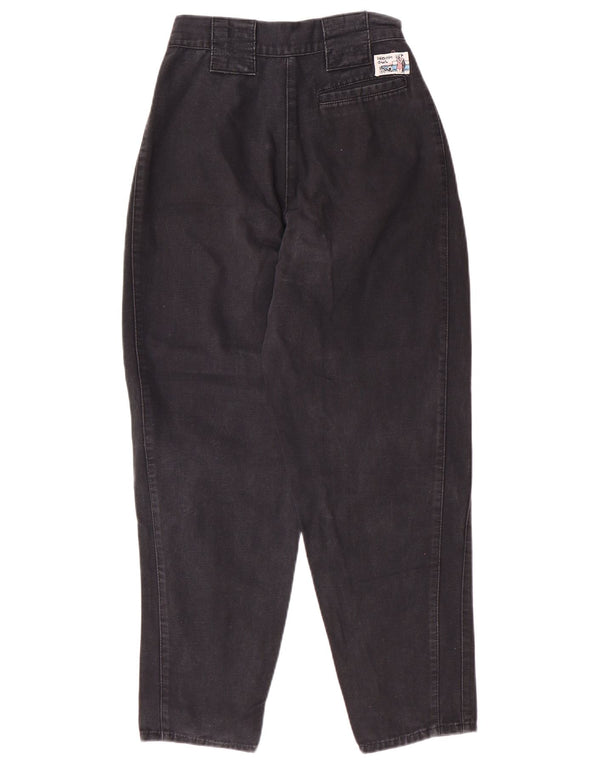 Vintage Womens Tapered Pegged High Waist Jeans W27 L27 Grey Cotton