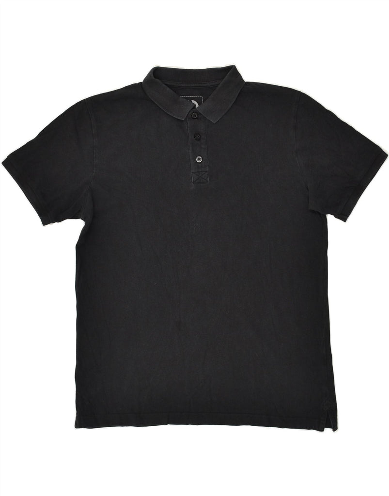 DACK'S Mens Polo Shirt Medium Black Cotton | Vintage Dack's | Thrift | Second-Hand Dack's | Used Clothing | Messina Hembry 