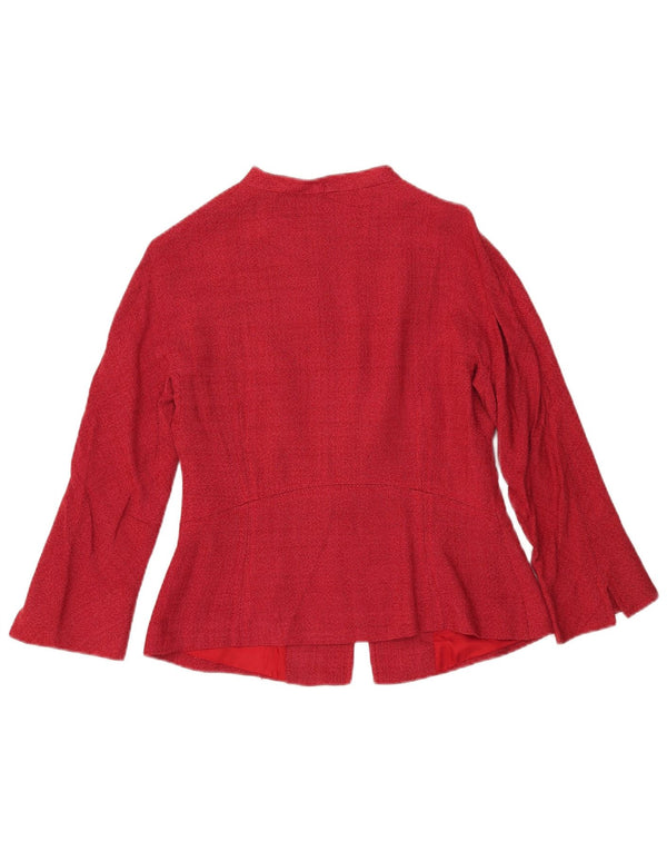 Zara Womens Blazer Jacket EU 40 Medium Red Rayon