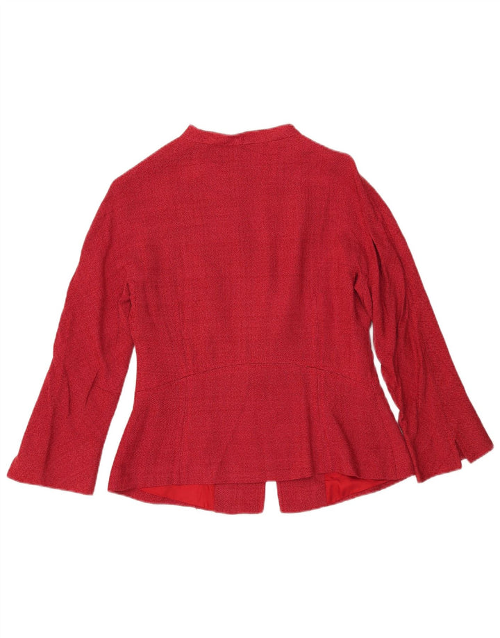 Zara Womens Blazer Jacket EU 40 Medium Red Rayon