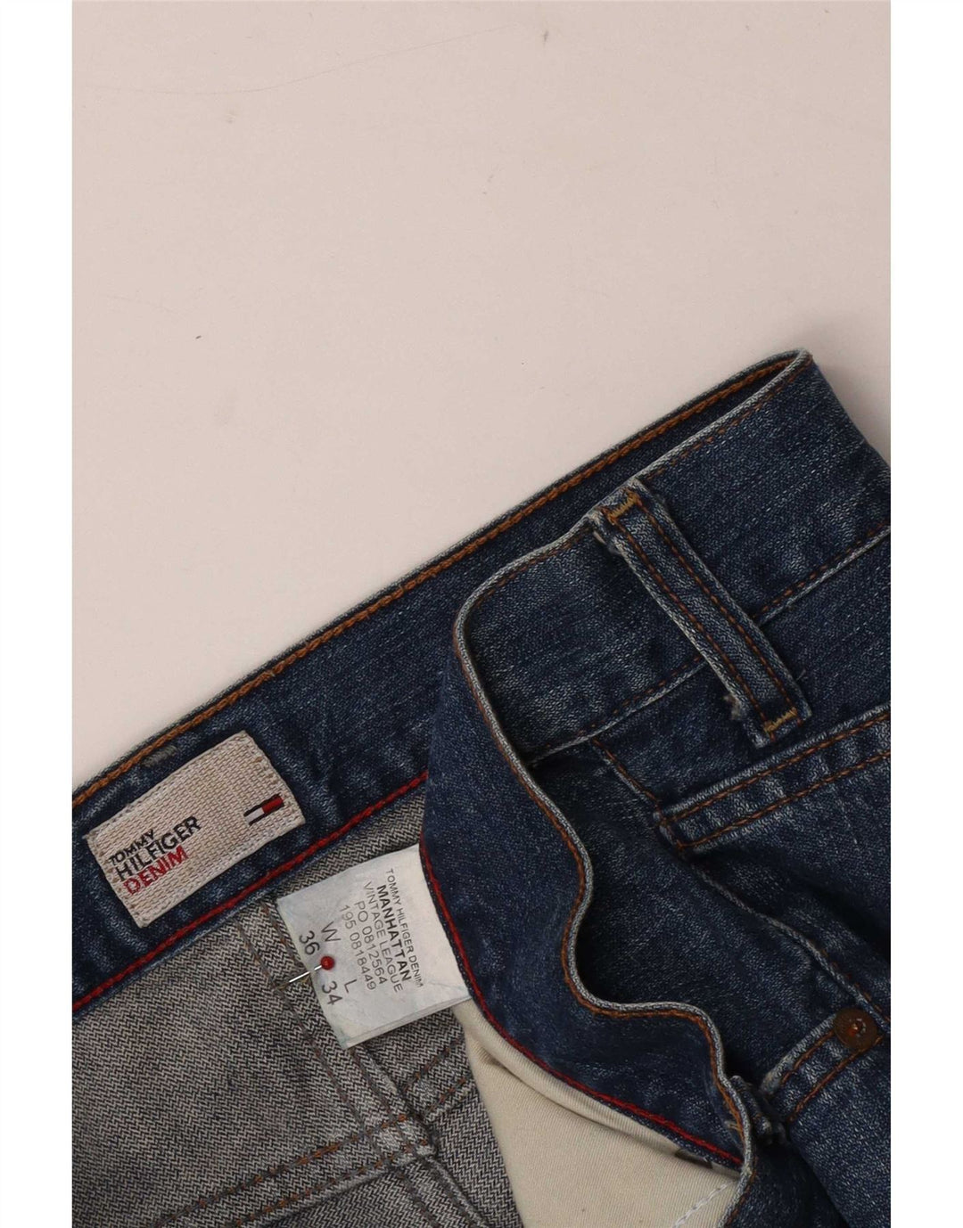 Tommy Hilfiger Mens Bootcut Jeans W36 L30 Blue Cotton