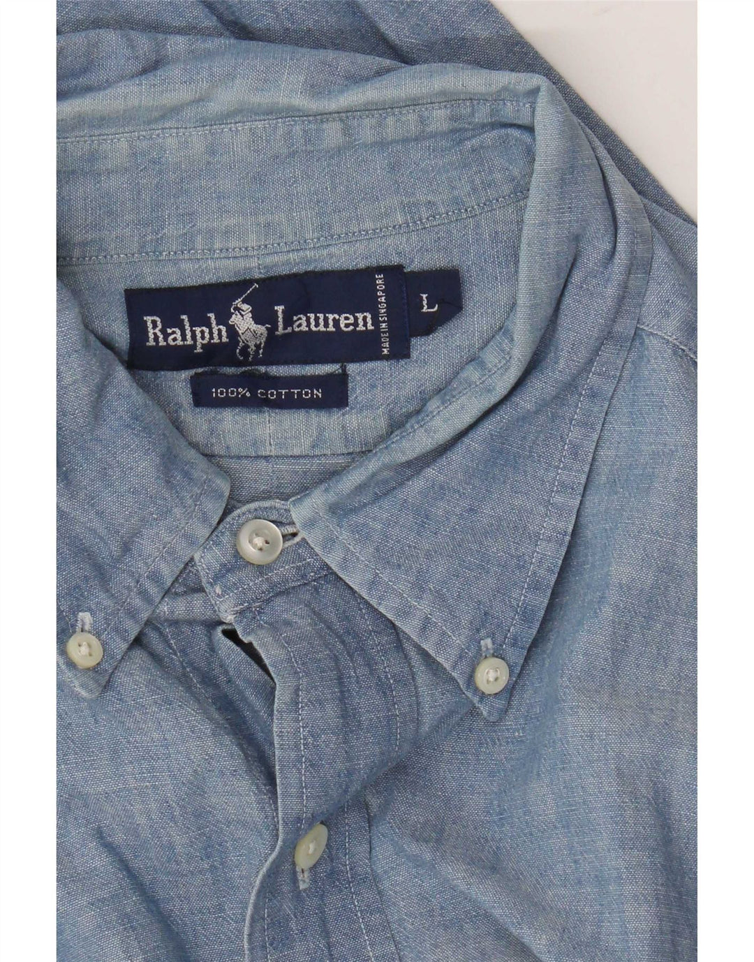 Ralph Lauren Mens Shirt Large Blue Cotton