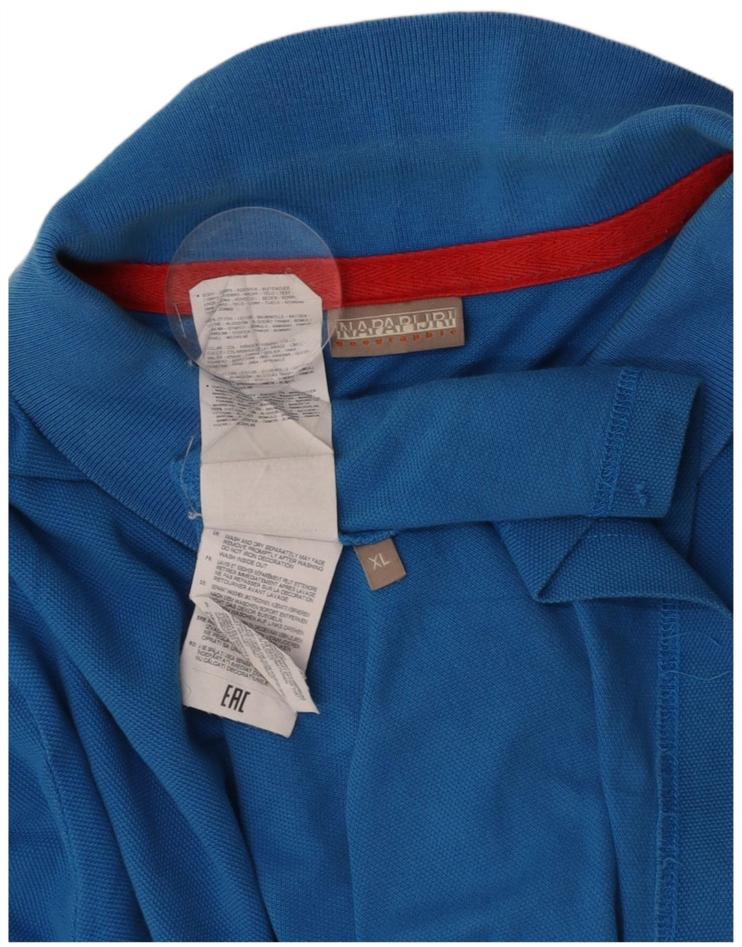 NAPAPIJRI Mens Polo Shirt XL Blue Cotton