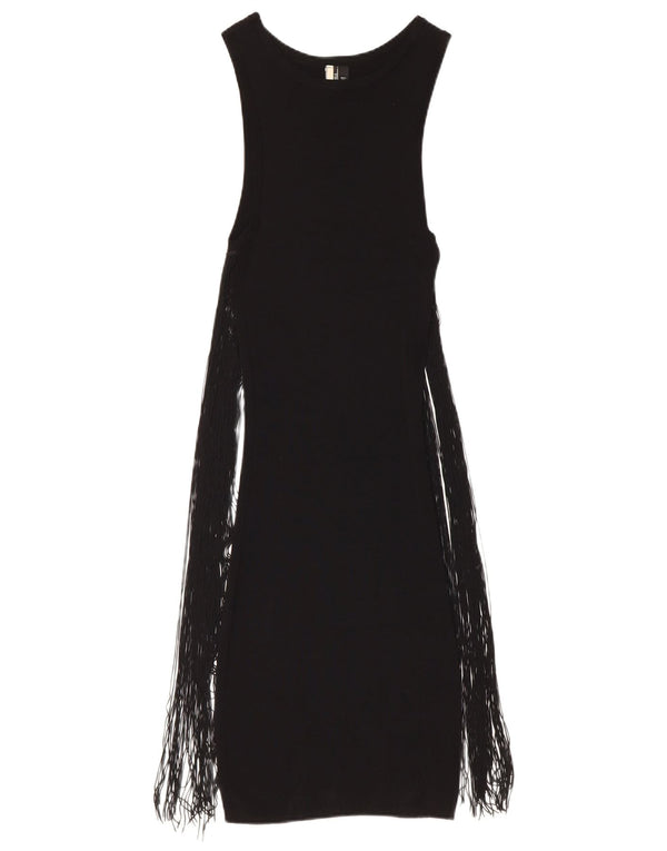 Topshop Womens Sleeveless Maxi Dress UK 6 XS Black Viscose