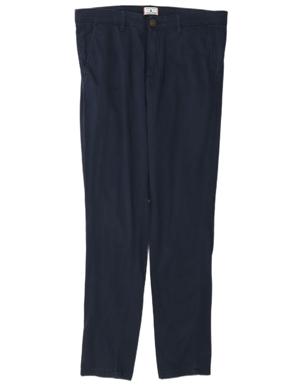 Jack & Jones Mens Slim Chino Trousers W34 L34 Navy Blue Cotton