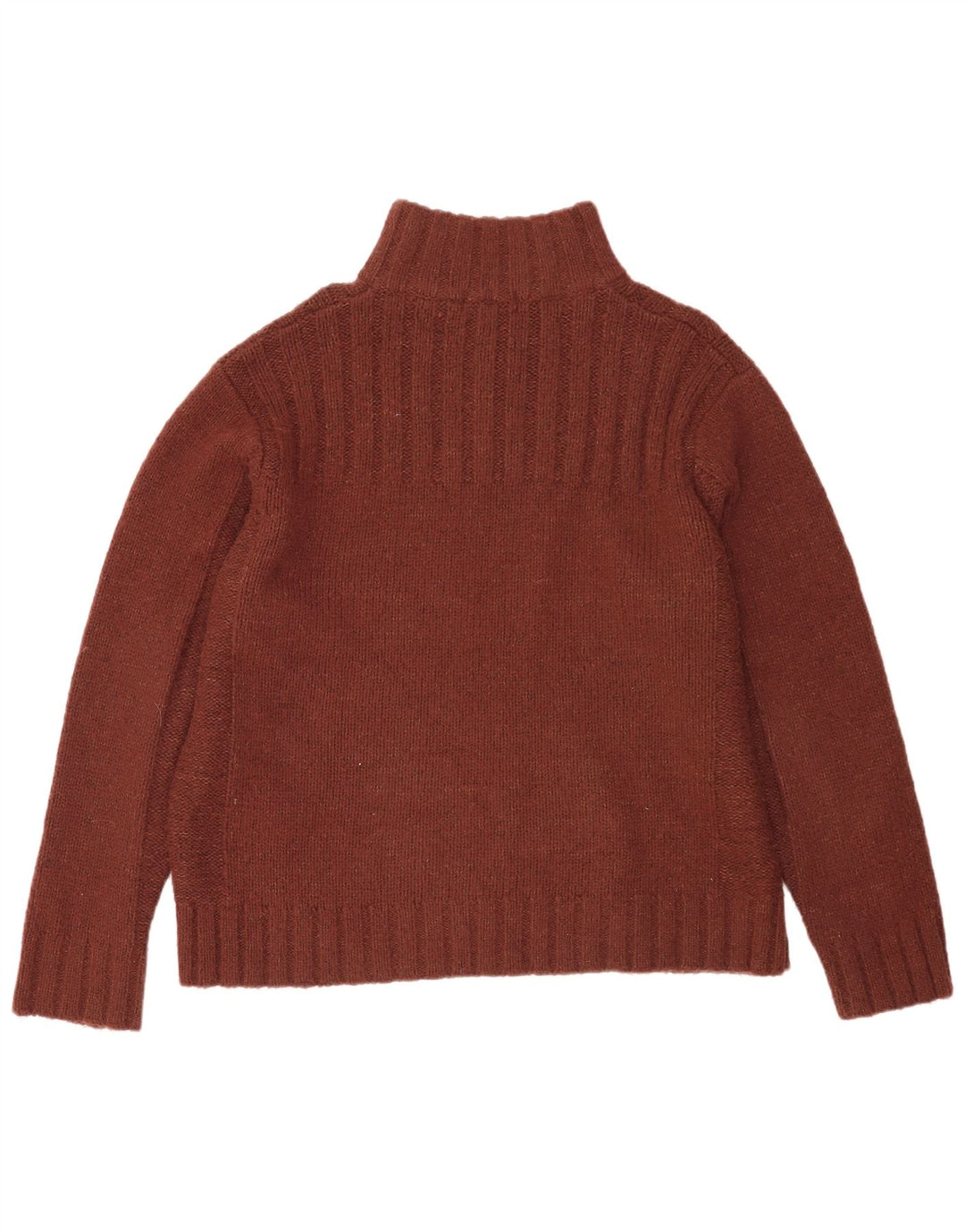 Marks & Spencer Mens Zip Neck Jumper Sweater XL Brown Acrylic
