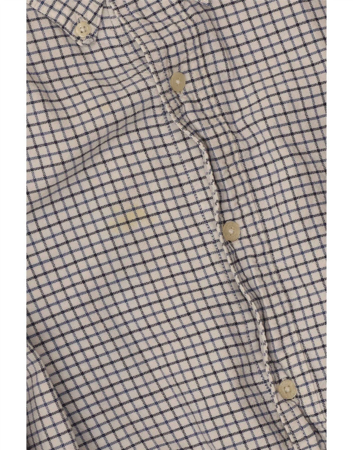 Chaps Mens Shirt 2XL White Check Cotton
