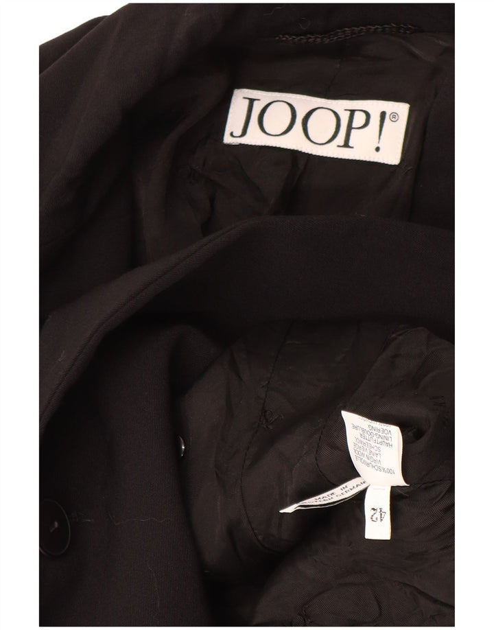 Joop Womens Double Breasted Blazer Jacket IT 42 Medium Black Virgin Wool