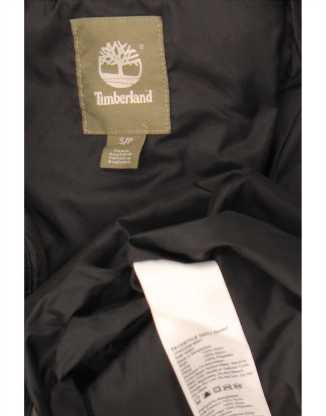 Timberland Mens Quilted Jacket UK 36 Small Black Nylon