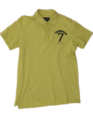 MASSIMO DUTTI Boys Graphic Polo Shirt 13-14 Years Green Cotton