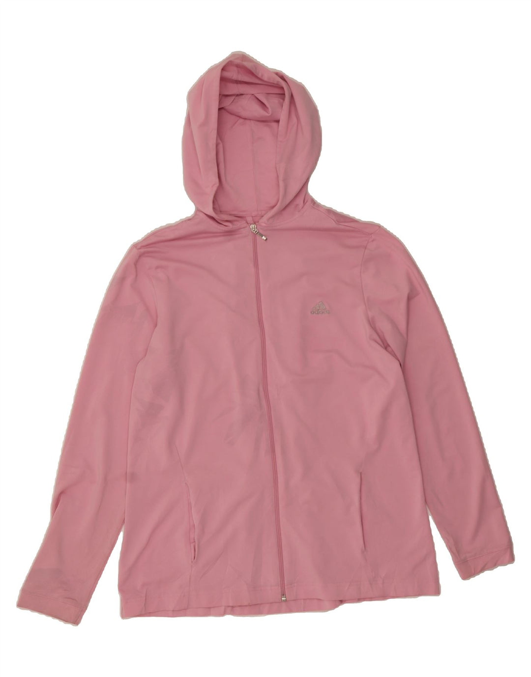ADIDAS Womens Zip Hoodie Sweater UK 14 Medium Pink Polyester Vintage Adidas and Second-Hand Adidas from Messina Hembry 