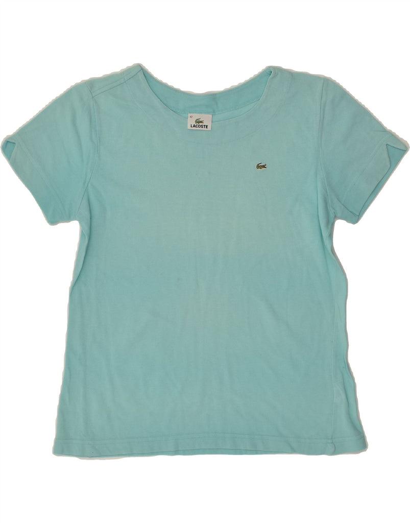 LACOSTE Womens T-Shirt Top Size 42 Large Blue Cotton | Vintage Lacoste | Thrift | Second-Hand Lacoste | Used Clothing | Messina Hembry 