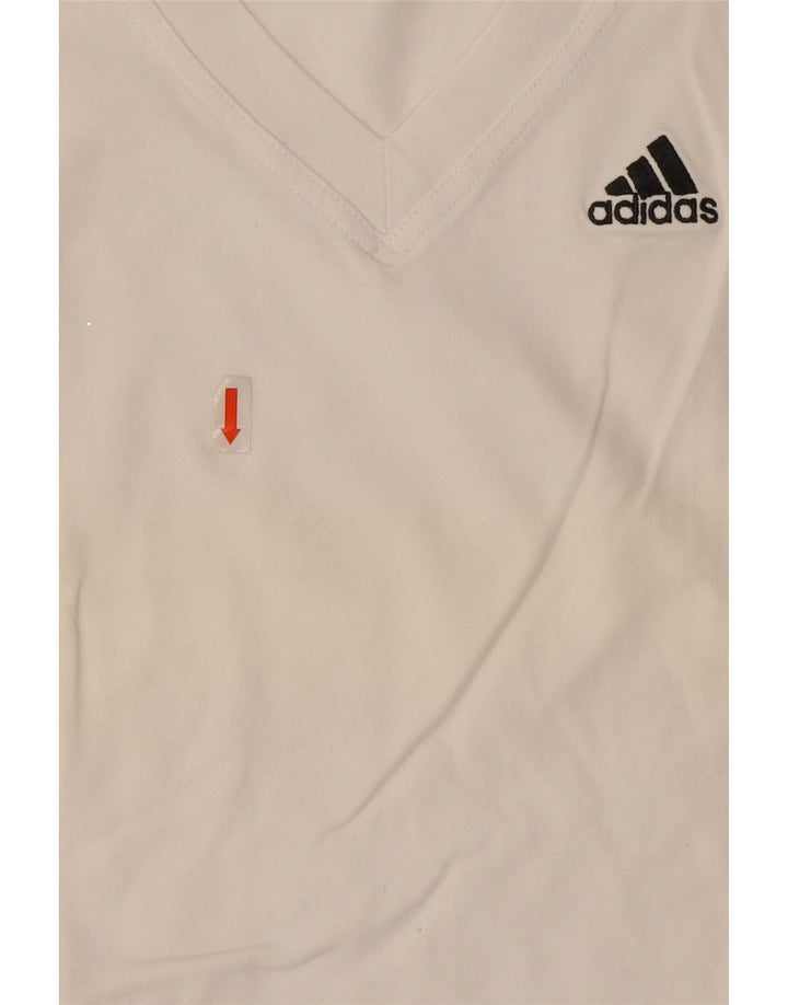 Adidas Womens Vest Top UK 8 Small  White Cotton