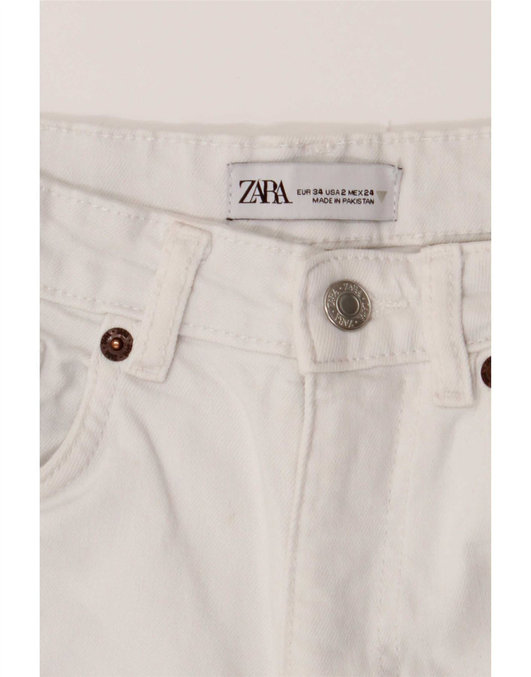 Zara Womens Bootcut Jeans EU 34 2XS W24 L24 White