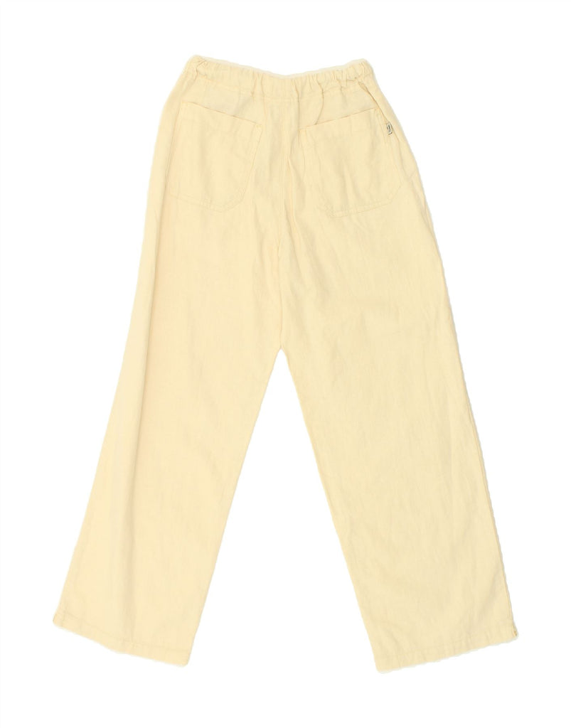 CALVIN KLEIN Girls Straight Casual Trousers 8-9 Years Beige Linen | Vintage Calvin Klein | Thrift | Second-Hand Calvin Klein | Used Clothing | Messina Hembry 