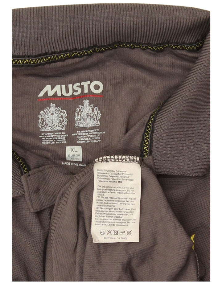 MUSTO Mens Polo Shirt XL Grey Polyamide