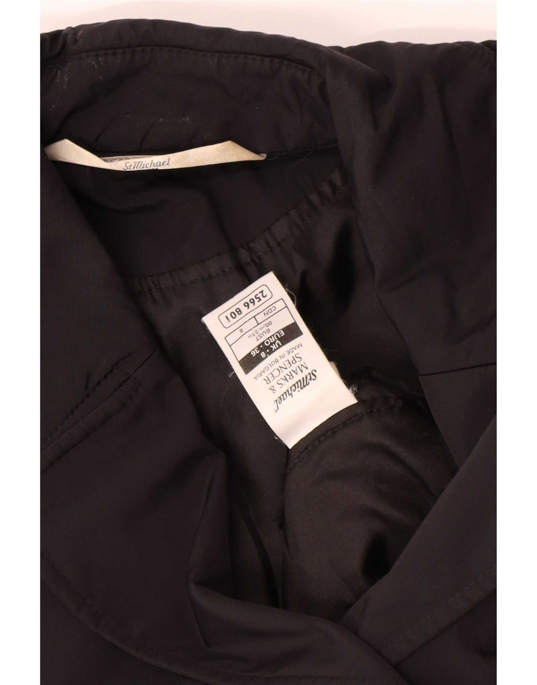 Marks & Spencer Womens St. Michael Double Breasted Coat UK 8 Small Black
