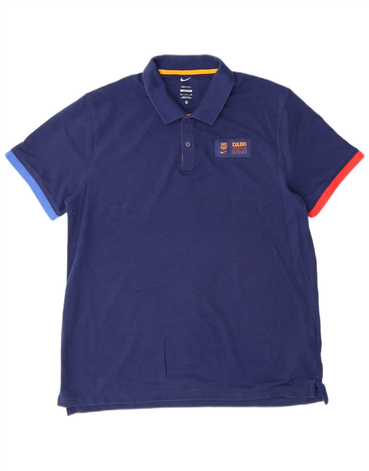 NIKE Mens Dri Fit Slim Fit T-Shirt Top XL Blue Cotton