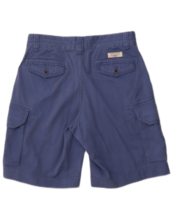 Polo Ralph Lauren Mens Cargo Shorts W32 Medium Blue Cotton