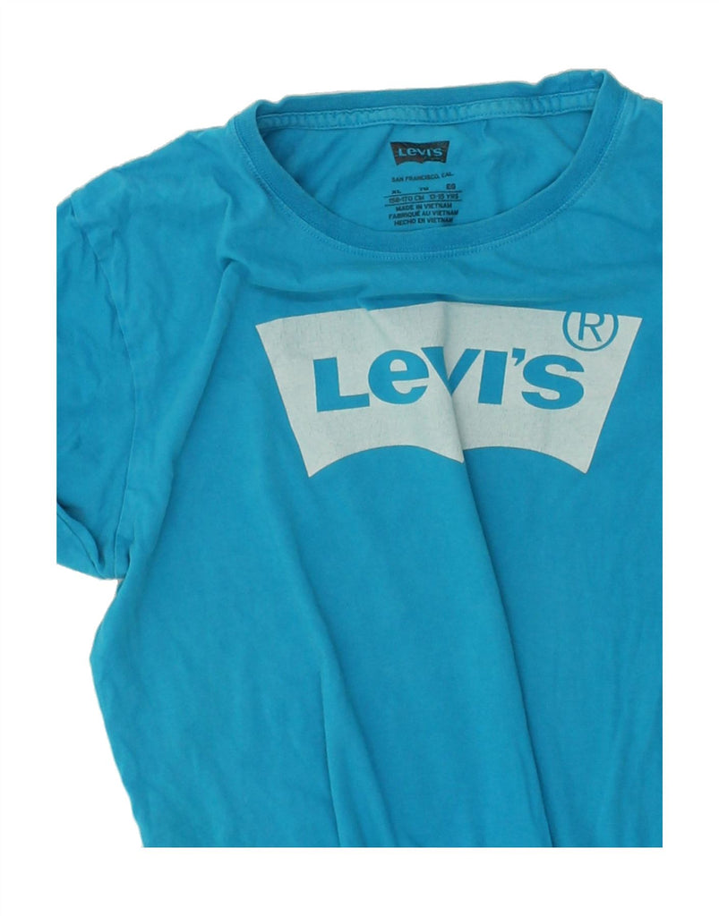 LEVI'S Boys Graphic T-Shirt Top 13-14 Years XL Blue Cotton | Vintage Levi's | Thrift | Second-Hand Levi's | Used Clothing | Messina Hembry 