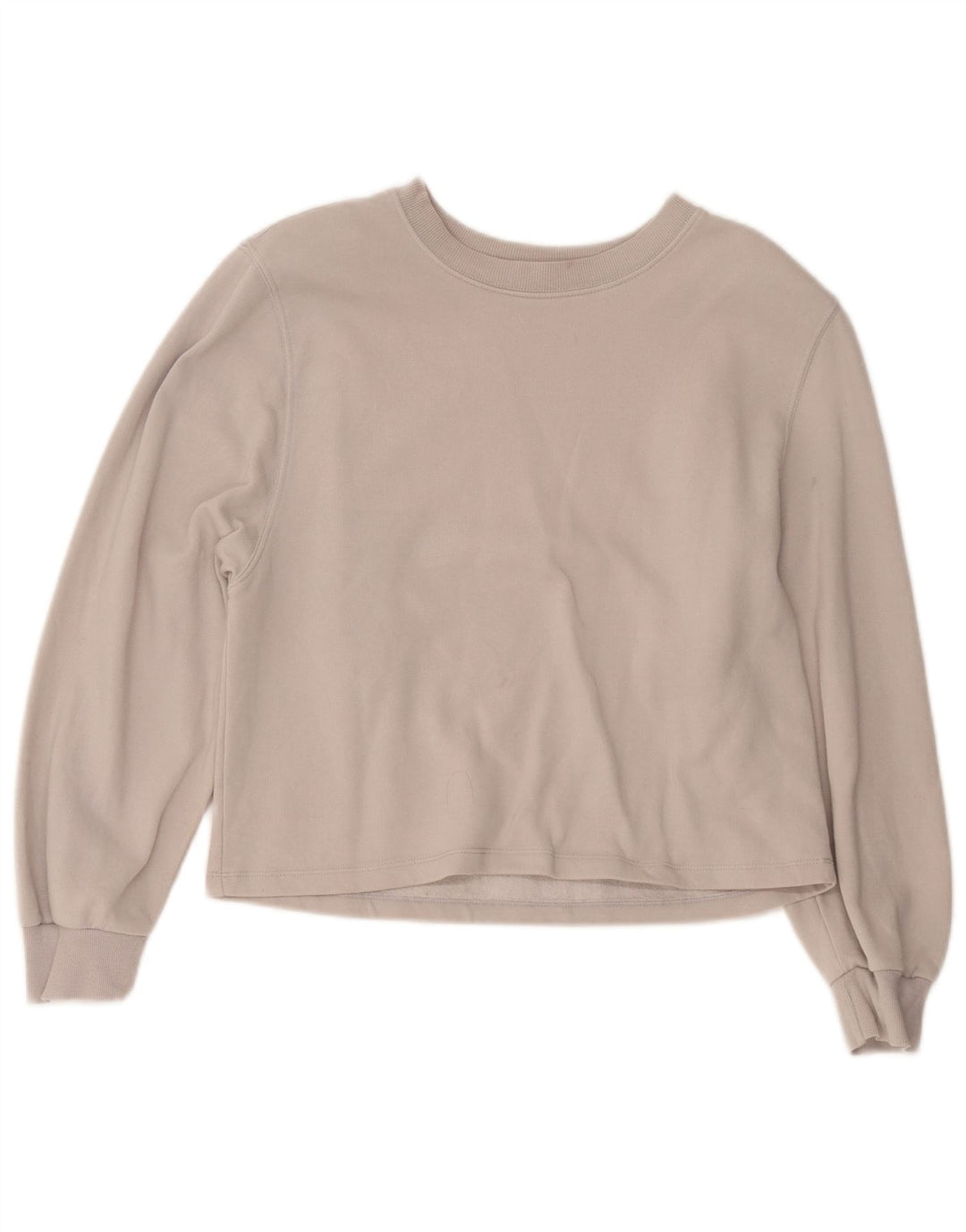 Zara Womens Crop Sweatshirt Jumper UK 14 Medium Grey Cotton