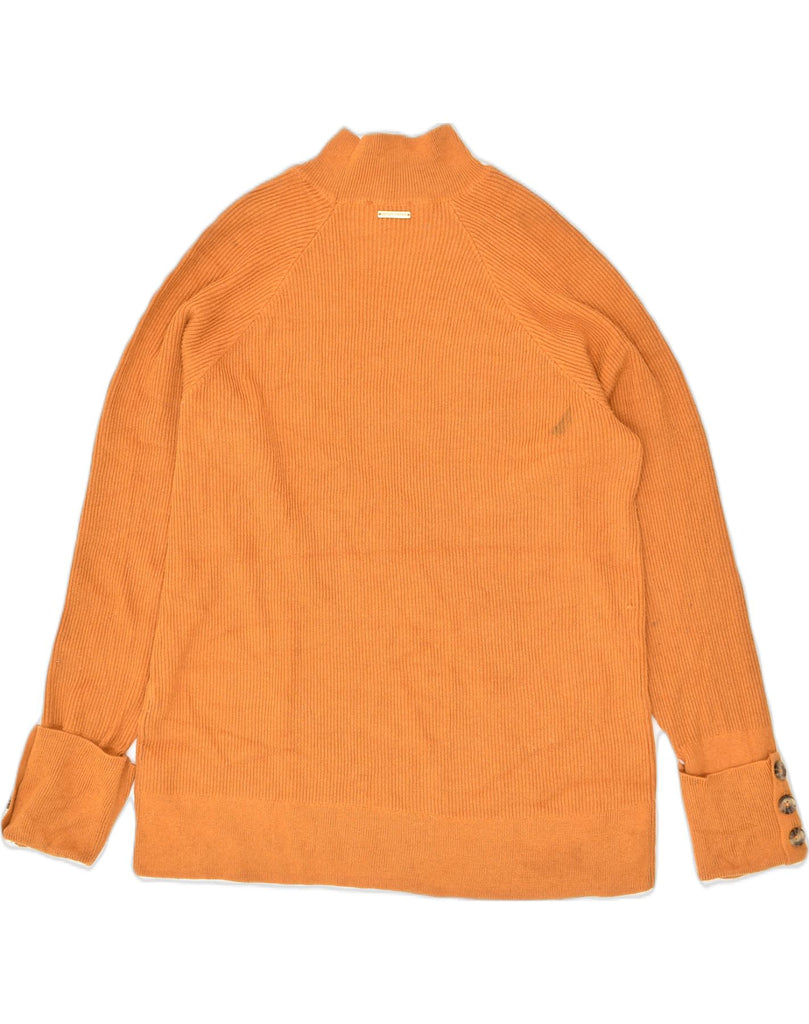 MICHAEL KORS Womens Turtle Neck Jumper Sweater UK 16 Large Orange Cotton | Vintage Michael Kors | Thrift | Second-Hand Michael Kors | Used Clothing | Messina Hembry 