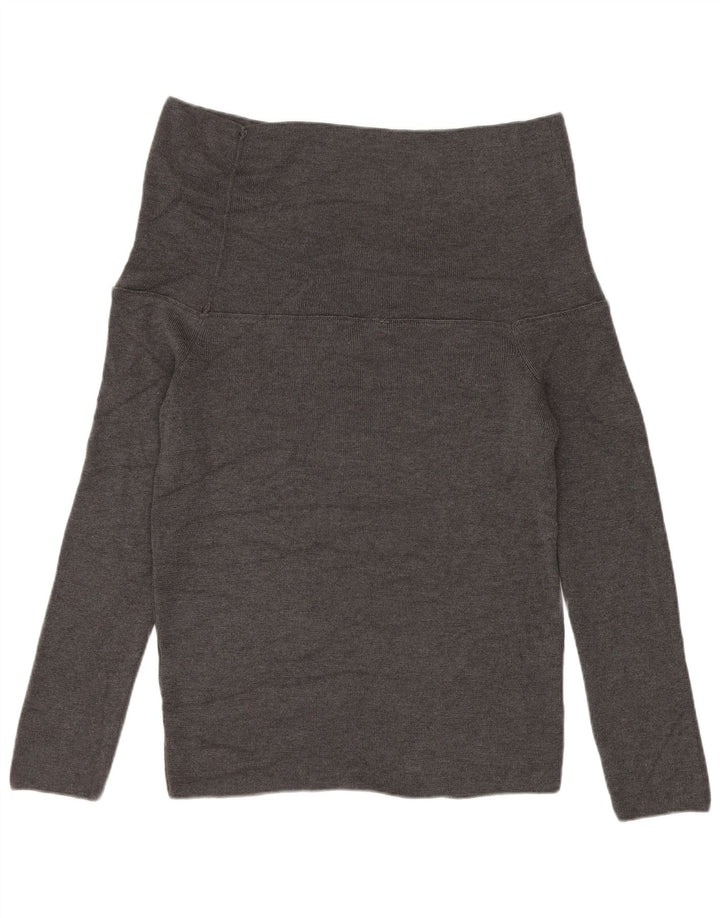 Marks & Spencer Womens Roll Neck Jumper Sweater UK 12 Medium Grey Viscose