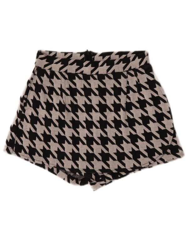 Zara Womens Trafaluc Casual Shorts Small W26 Black Houndstooth