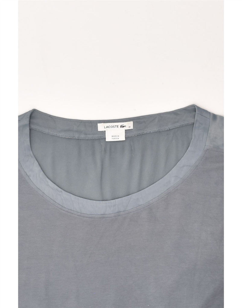 LACOSTE Womens T-Shirt Top Size 38 Medium Grey Cotton | Vintage Lacoste | Thrift | Second-Hand Lacoste | Used Clothing | Messina Hembry 