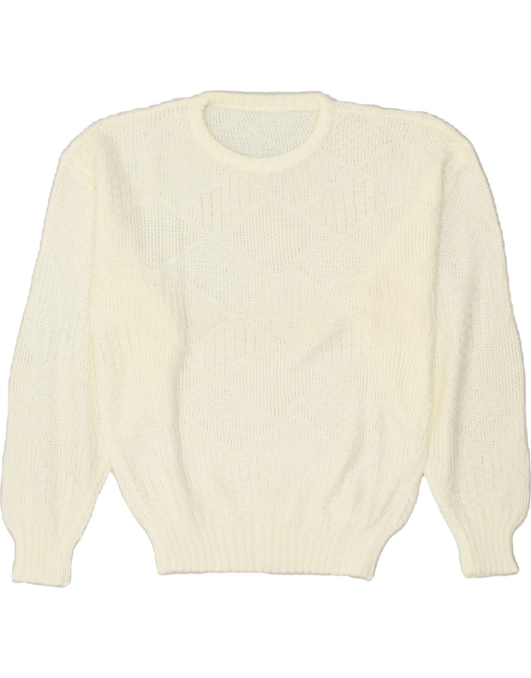 VINTAGE Womens Crew Neck Jumper Sweater UK 14 Medium White | Vintage Vintage | Thrift | Second-Hand Vintage | Used Clothing | Messina Hembry 