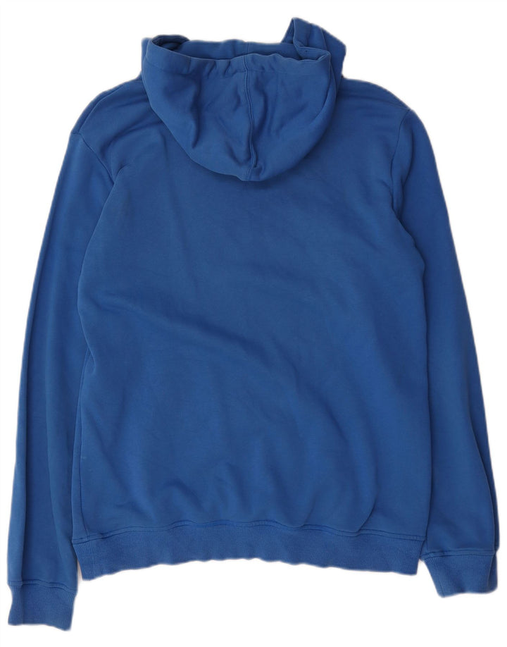 Adidas Mens Graphic Hoodie Jumper Medium Blue Cotton