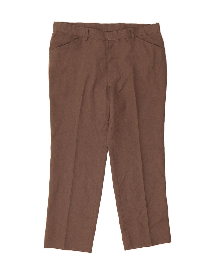 FARAH Mens Straight Casual Trousers W38 L28 Brown Vintage Farah and Second-Hand Farah from Messina Hembry 
