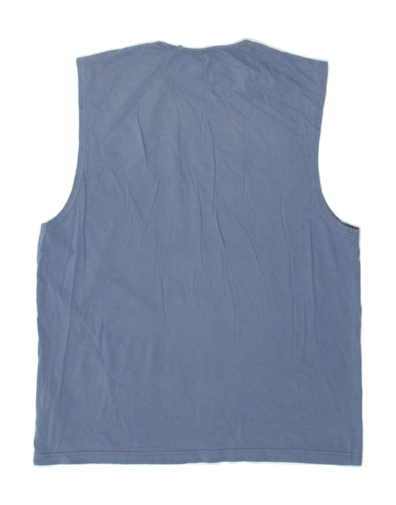 MUSTANG Mens Vest Top XL Blue Cotton | Vintage Mustang | Thrift | Second-Hand Mustang | Used Clothing | Messina Hembry 