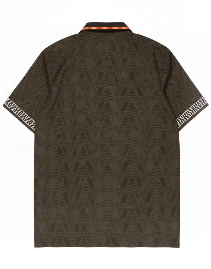 Umbro Mens Polo Shirt Large Khaki Geometric Polyester