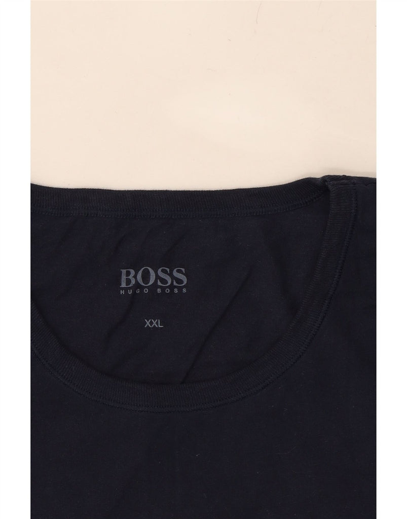 HUGO BOSS Mens T-Shirt Top 2XL Navy Blue Cotton Vintage Hugo Boss and Second-Hand Hugo Boss from Messina Hembry 