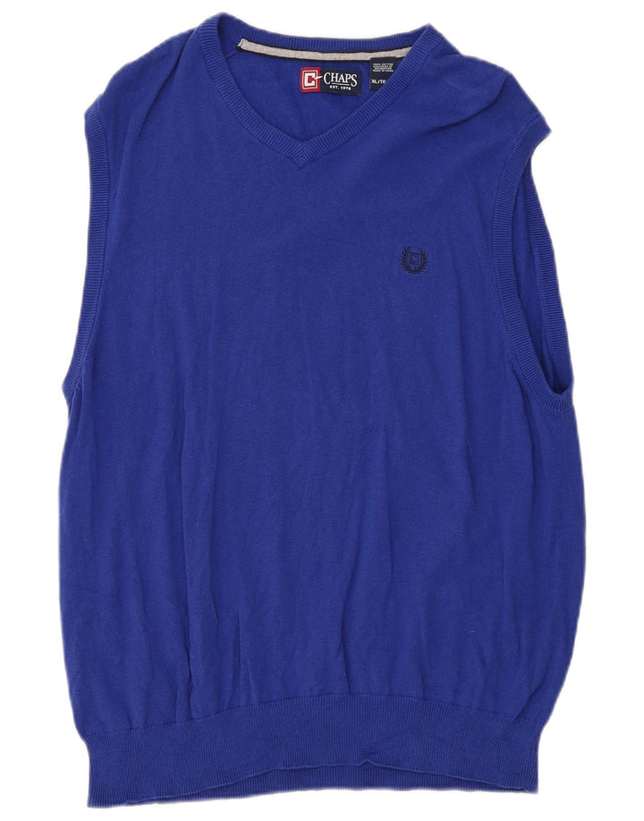 CHAPS Mens Vest Tank Top XL Blue Cotton