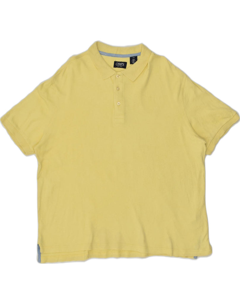 CHAPS Mens Polo Shirt Large Yellow Cotton | Vintage Chaps | Thrift | Second-Hand Chaps | Used Clothing | Messina Hembry 